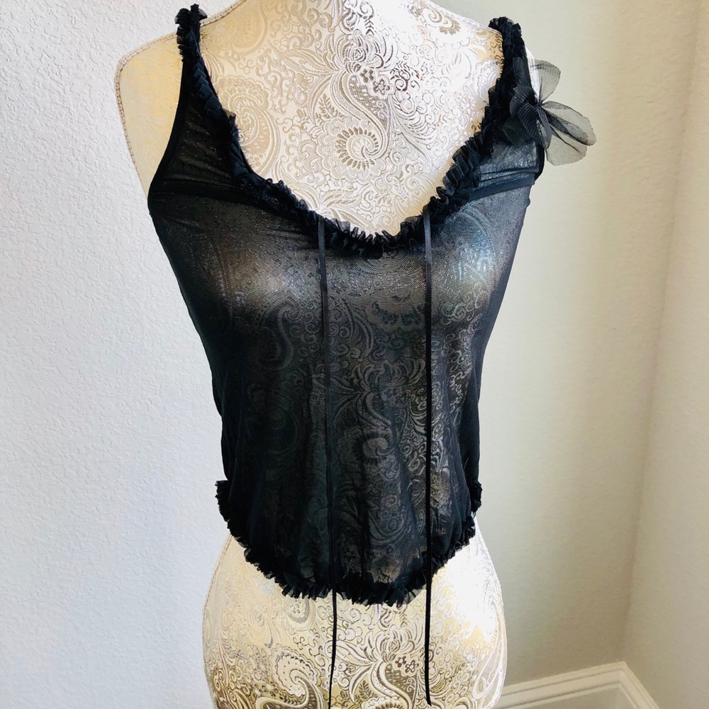 Victoria’s Secret Lingerie Black Tank w/ Ruffles